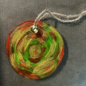 Handcrafted Abstract Wreath Painted Ornament